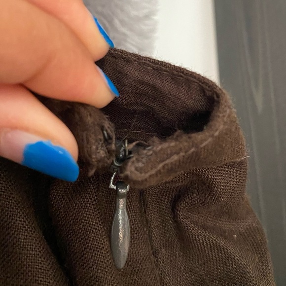 Vintage Liz Claiborne Midi Linen Brown Skirt - Picture 5 of 9